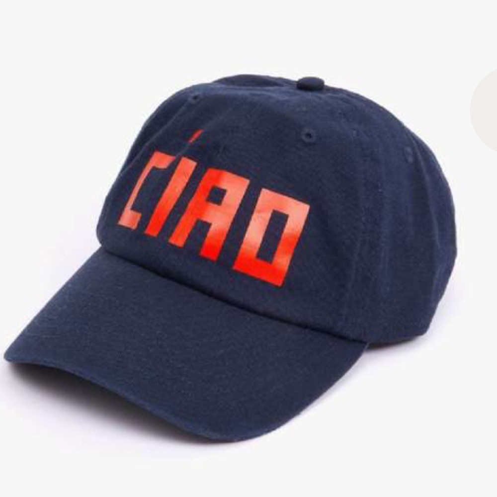 Clare V Navy and Red Baseball Hat